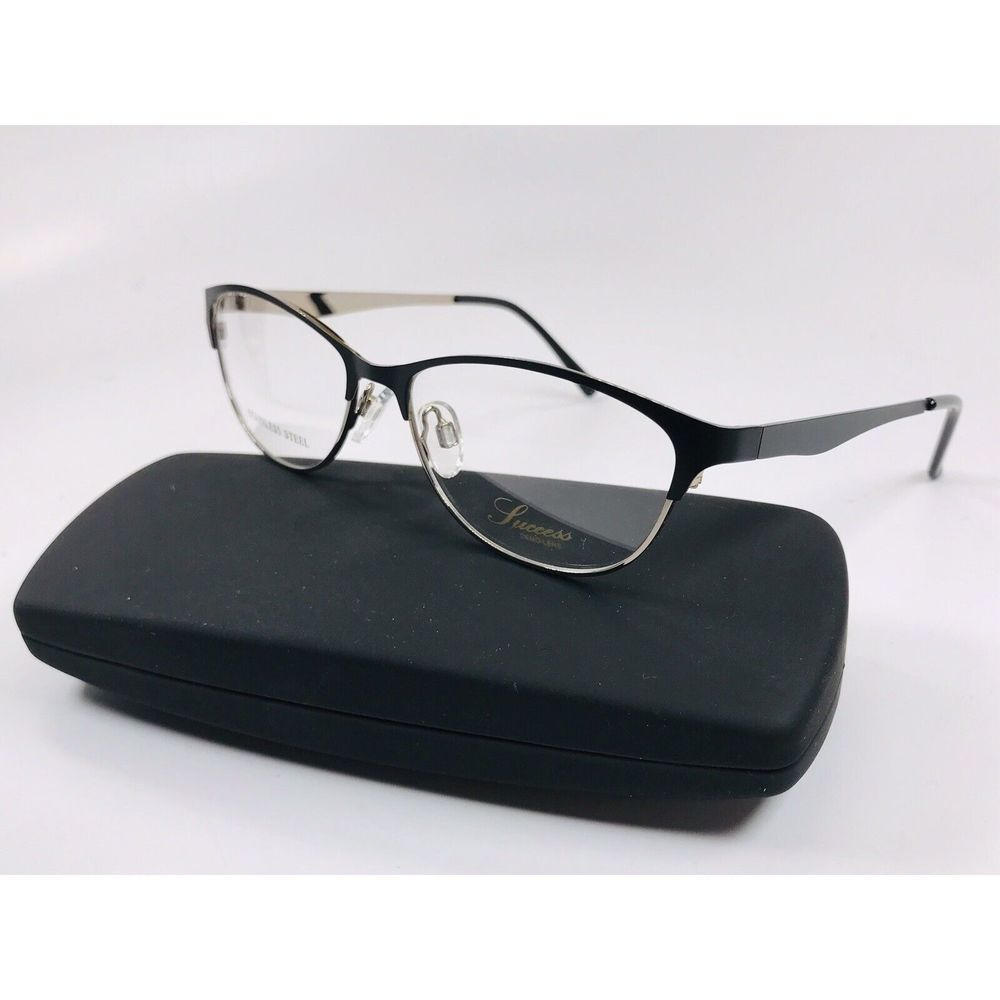 New Designer Inspired SUCCESS SS-383 Black Eyeglasses 53mm with Case